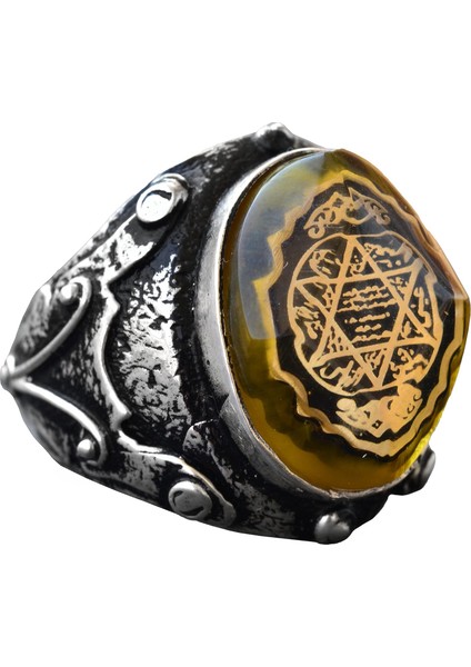 Solomon Yüzüğü, Kabbalah Yüzüğü, El Yapımı Yüzük, Davud Yıldızı Erkek Yüzüğü, Kral Süleyman Yüzüğü