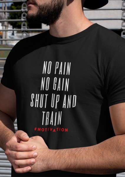 Shut Up And Traın Bisiklet Yaka Yüksek Kalite Baskılı Siyah T-Shirt fiyatları
