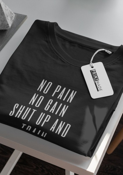 Shut Up And Traın Bisiklet Yaka Yüksek Kalite Baskılı Siyah T-Shirt indirimleri
