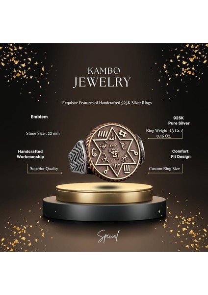 David Yıldızı Erkek Yüzüğü - 925 Ayar Gümüş Sihirli Yüzük fiyatları