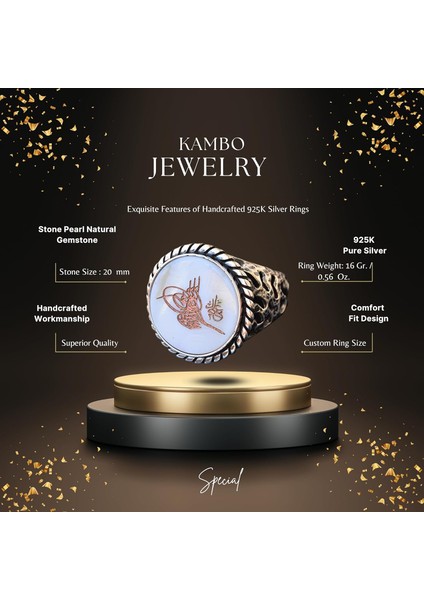 925 Ayar Gümüş Yüzük - Damgalı Erkek Yüzüğü - Semboller Yüzüğü (Osmanlı Simgesi) fiyatları