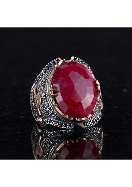 Doğal Yakut Taşlı Yüzük, Camii Gümüş Yüzük, 925 Ayar Sterlin Gümüş Yüzük modelleri