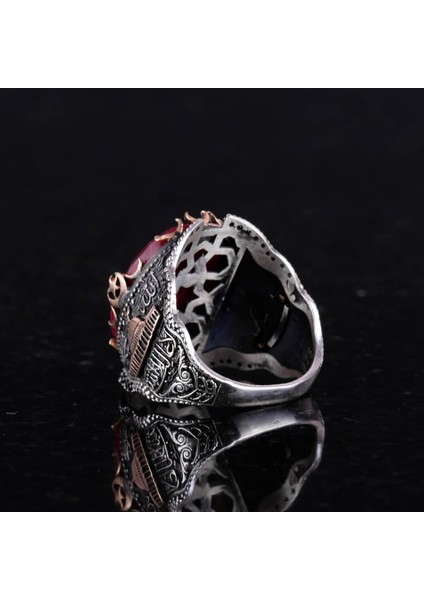 Doğal Yakut Taşlı Yüzük, Camii Gümüş Yüzük, 925 Ayar Sterlin Gümüş Yüzük indirimleri