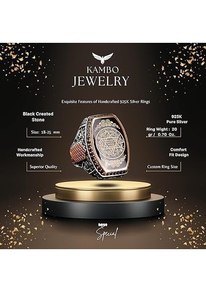 Davud Yıldızı Yüzük, Süleyman Mühürü Yüzük, 925 Ayar Gümüş Erkek Yüzük (Özelleştirilebilir) fiyatları