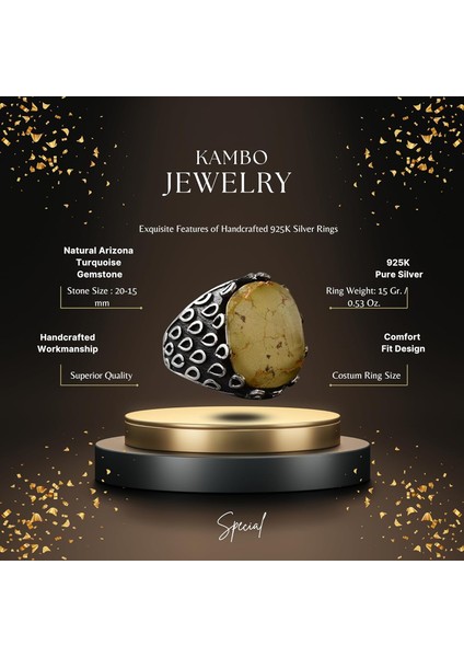 Doğal Arizona Turkuaz Taş Yüzük, El Yapımı Gümüş Yüzük, 925 Ayar Sterling Gümüş Yüzük fiyatları
