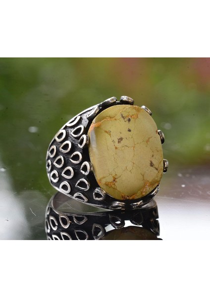 Doğal Arizona Turkuaz Taş Yüzük, El Yapımı Gümüş Yüzük, 925 Ayar Sterling Gümüş Yüzük modelleri