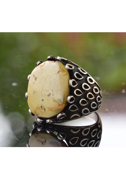 Doğal Arizona Turkuaz Taş Yüzük, El Yapımı Gümüş Yüzük, 925 Ayar Sterling Gümüş Yüzük fırsatları