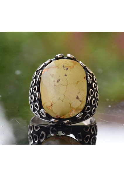 Doğal Arizona Turkuaz Taş Yüzük, El Yapımı Gümüş Yüzük, 925 Ayar Sterling Gümüş Yüzük indirimleri