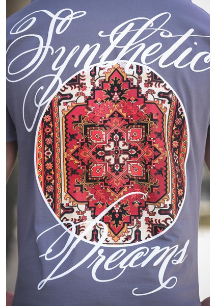 Etnik Desen Logolu Sırt ve Ön Baskılı Pamuklu Comfort Erkek Tshirt indirimleri