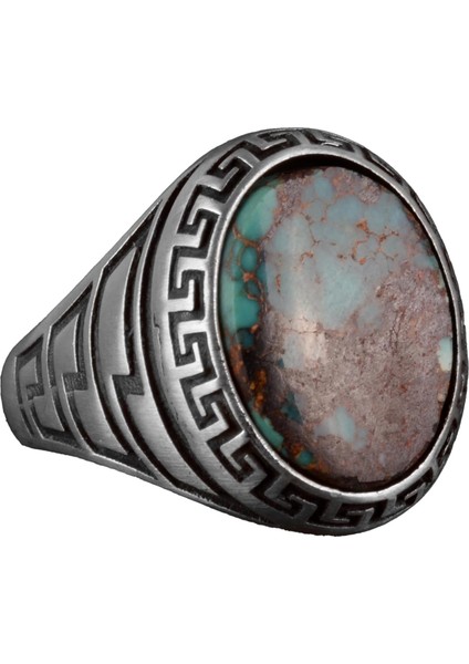 Arizona Turkuaz Taş Yüzük, 925 Ayar Gümüş Erkek Yüzüğü