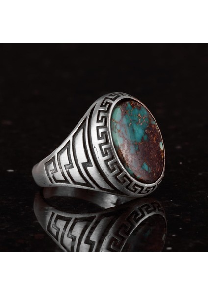 Arizona Turkuaz Taş Yüzük, 925 Ayar Gümüş Erkek Yüzüğü fırsatları