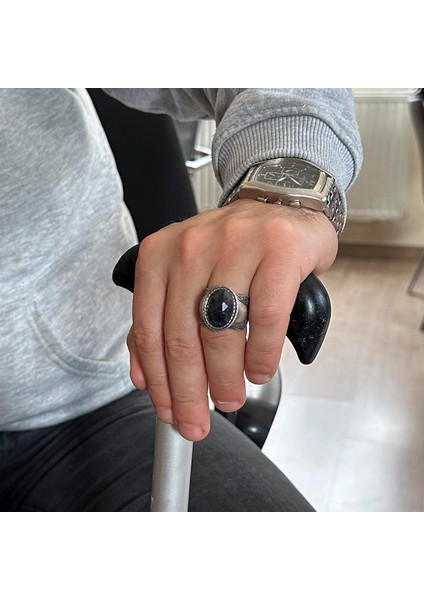 Doğal Taş Yüzük, 925 Ayar Gümüş Yüzük, (Mavi Safir) modelleri