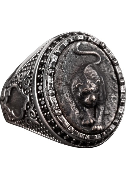 925 Ayar Gümüş Erkek Panter Yüzüğü - Cesur ve Şiddetli Tasarım, Günlük Kullanım ve Özel Günler Için Ideal