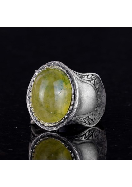 Doğal Taş Yüzük, 925 Ayar Gümüş Yüzük, Prehnit fırsatları
