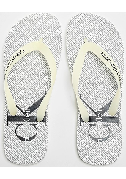 Calvin Klein Beach Glossy Erkek Parmak Arası Terlik Beyaz