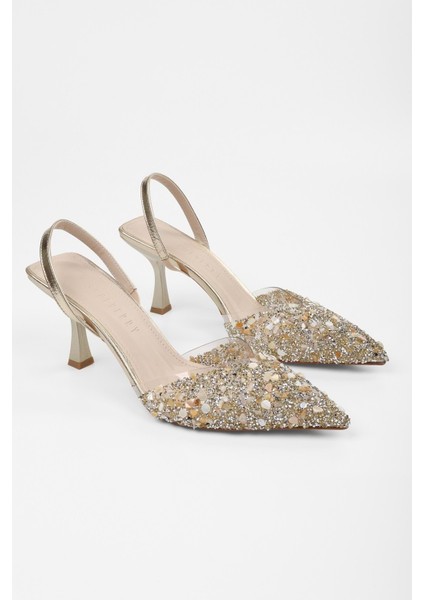 Kadın Opal Altın Taşlı Şeffaf Stiletto fiyatları