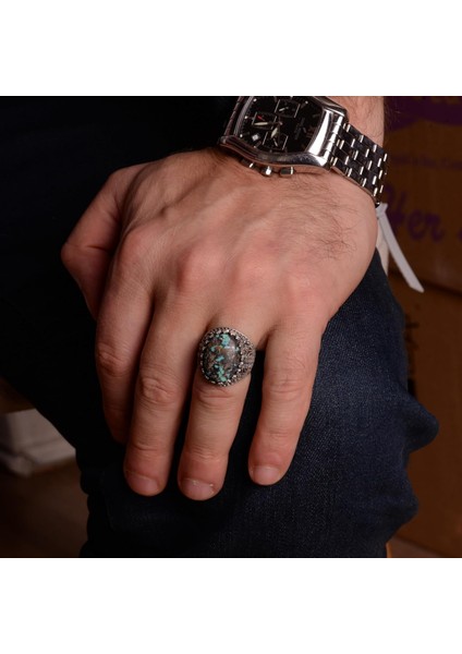 Doğal Arizona Turkuaz Taş Yüzük, 925 Ayar Gümüş Yüzük fiyatları