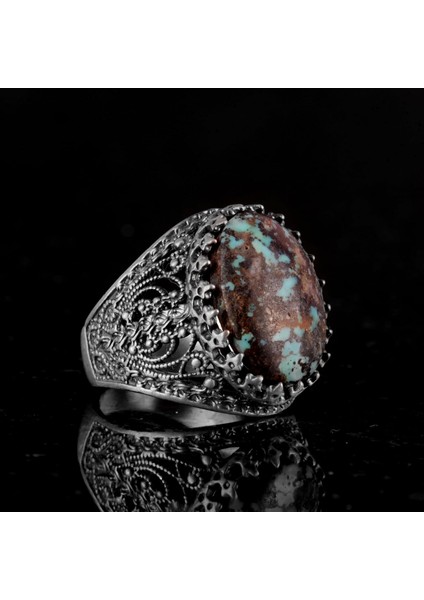 Doğal Arizona Turkuaz Taş Yüzük, 925 Ayar Gümüş Yüzük fırsatları