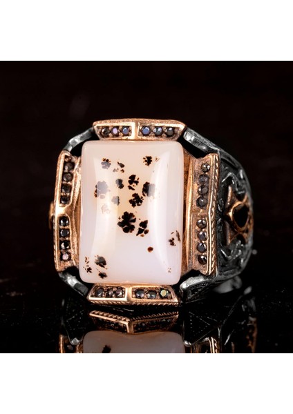 Doğal Yemen Akik Taşı Yüzük - 925 Ayar Gümüş Yüzük (Model-4) indirimleri