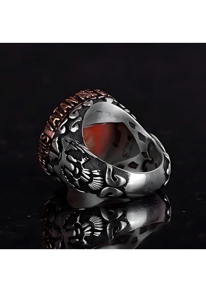 925 Ayar Gümüş Yüzük, Hilal ve Yıldız Yüzüğü, El Yapımı Vatansever Tasarım fırsatları