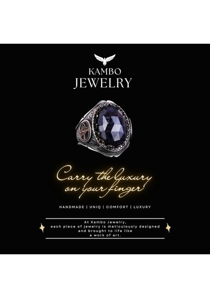 925 Ayar Katı Gümüş Erkek Yüzük - Doğal Taşlarla El Yapımı Zarafet (Mavi Safir Taşı) indirimleri