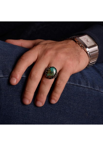 Doğal Arizona Turkuaz Taş Yüzük, 925 Ayar Gümüş Yüzük, Sultan Yüzük modelleri