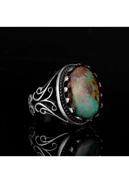 Doğal Arizona Turkuaz Taş Yüzük, 925 Ayar Gümüş Yüzük, Sultan Yüzük fırsatları