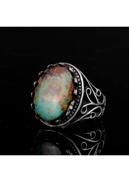 Doğal Arizona Turkuaz Taş Yüzük, 925 Ayar Gümüş Yüzük, Sultan Yüzük indirimleri