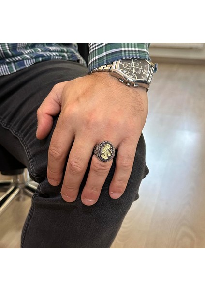 Doğal Agat Taşlı Şaman Yüzüğü - Gümüş Takı - Oymalı Taş Yüzük - 925 Ayar Gümüş Erkek Yüzüğü modelleri