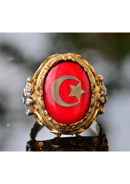 Erkekler Için Gümüş Ay Yıldız Yüzük - Ay ve Yıldız Özel Gümüş Yüzük indirimleri