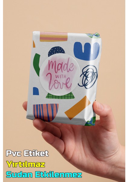 Ambalaj Kargo Hediye Paketleme Etiketi Model 525 - 100 Adet 3cm
