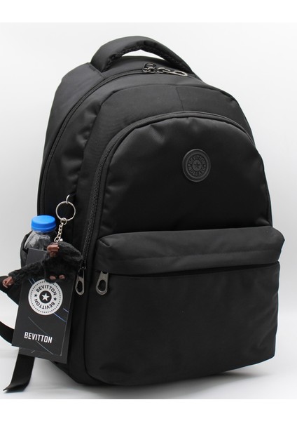 Su Geçirmez Kumaş Moden Siyah Unisex Okul Sırt Çantası 2200