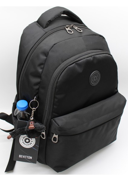 Su Geçirmez Kumaş Moden Siyah Unisex Okul Sırt Çantası 2200