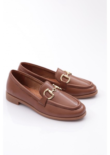 1852 Kadin Metal Aksesuarli Loafer Ayakkabi