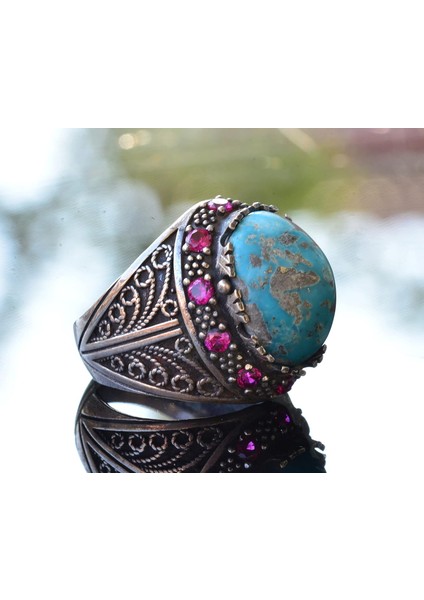 Arizona Turkuaz Taş Yüzük, Sultan Yüzük, Gümüş Unisex Yüzük fırsatları