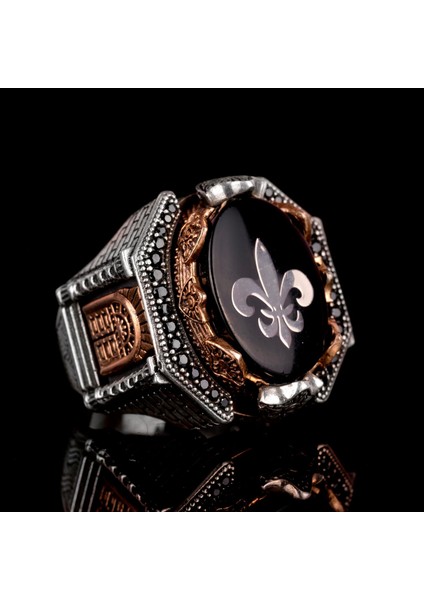 925 Ayar Gümüş Erkek Orta Doğu Fleur-De-Lis Yüzük - Cesur ve Şık Tasarım, Günlük Kullanım ve Özel Günler Için Ideal fiyatları