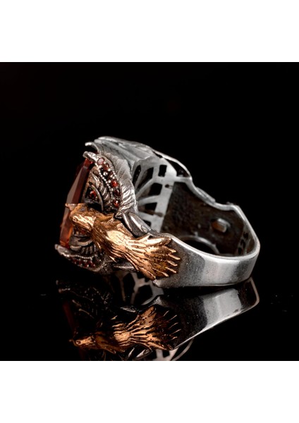 925 Ayar Gümüş Erkek Yüzük - Oluşturulmuş Sitrin Veya Oluşturulmuş Sultanit - Şık Tasarım ve Zamansız Çekicilik indirimleri