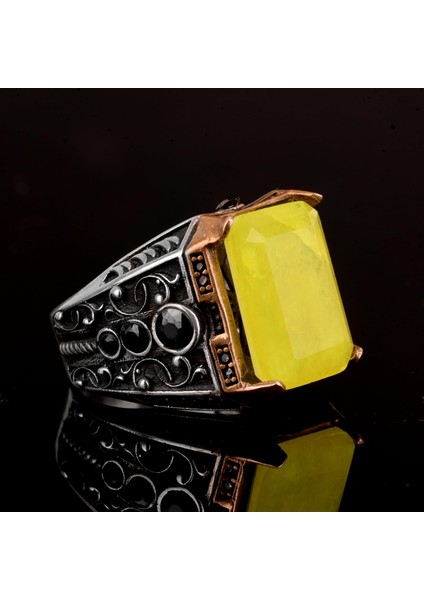 Paraiba Taşı Yüzüğü, 925K Sterlin Gümüş Erkek Yüzüğü fırsatları