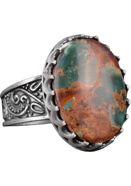 Arizona Turkuaz Taş Yüzük, 925 Ayar Katı Gümüş Yüzük