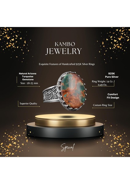 Arizona Turkuaz Taş Yüzük, 925 Ayar Katı Gümüş Yüzük fiyatları