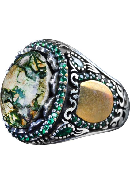 Doğal Arizona Turkuaz Taş Yüzük, Minimalist Yüzük, 925 Ayar Gümüş Erkek Yüzük (Model-9) modelleri