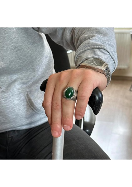 Doğal Taş Yüzük, 925 Ayar Gümüş Yüzük, (Jade) modelleri