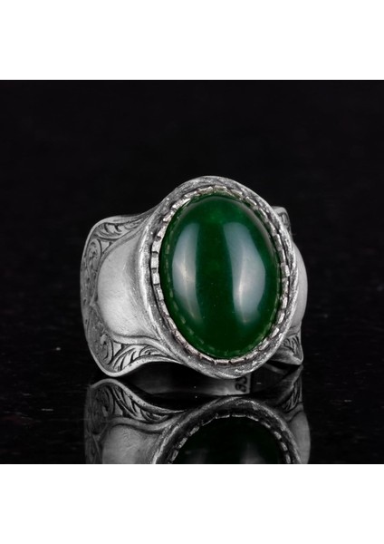 Doğal Taş Yüzük, 925 Ayar Gümüş Yüzük, (Jade) indirimleri