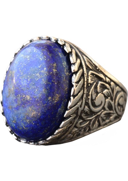 Lapis Lazuli Taşı, El Yapımı Yüzük, Gümüş Erkek Yüzüğü