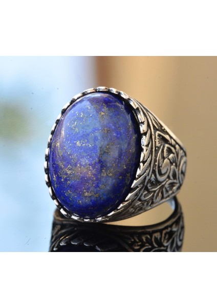 Lapis Lazuli Taşı, El Yapımı Yüzük, Gümüş Erkek Yüzüğü modelleri
