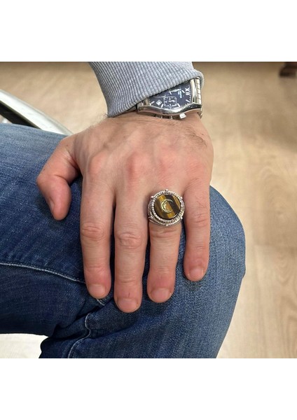 Kaplan Gözü Gümüş Yüzük, Sembolik Yüzük, 925 Ayar Gümüş Yüzük fırsatları