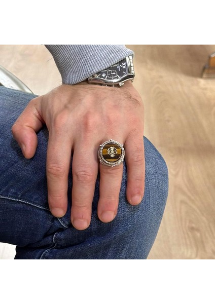 Kaplan Gözü Gümüş Yüzük, Sembolik Yüzük, 925 Ayar Gümüş Yüzük indirimleri