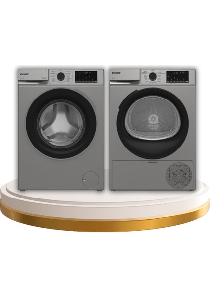 9 kg Çamaşır - Kurutma Makinesi Gri Set (9120 Dmx S- 900 Kmx S)
