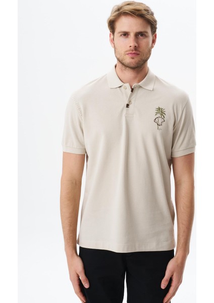 Erkek Regular Fit Baskılı % 100 Pamuk Pike Polo Yaka Tişört Y29374354902