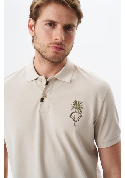 Erkek Regular Fit Baskılı % 100 Pamuk Pike Polo Yaka Tişört Y29374354902 fiyatları